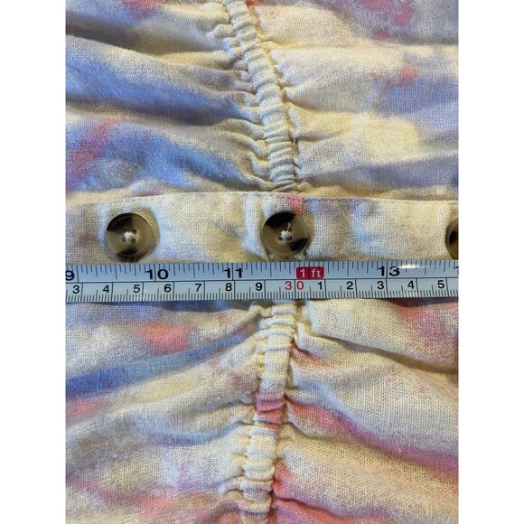 Modcloth Multicolor Tie Dye Floral Linen Blend Overalls 3X Boho Festival Wear - Picture 8 of 12